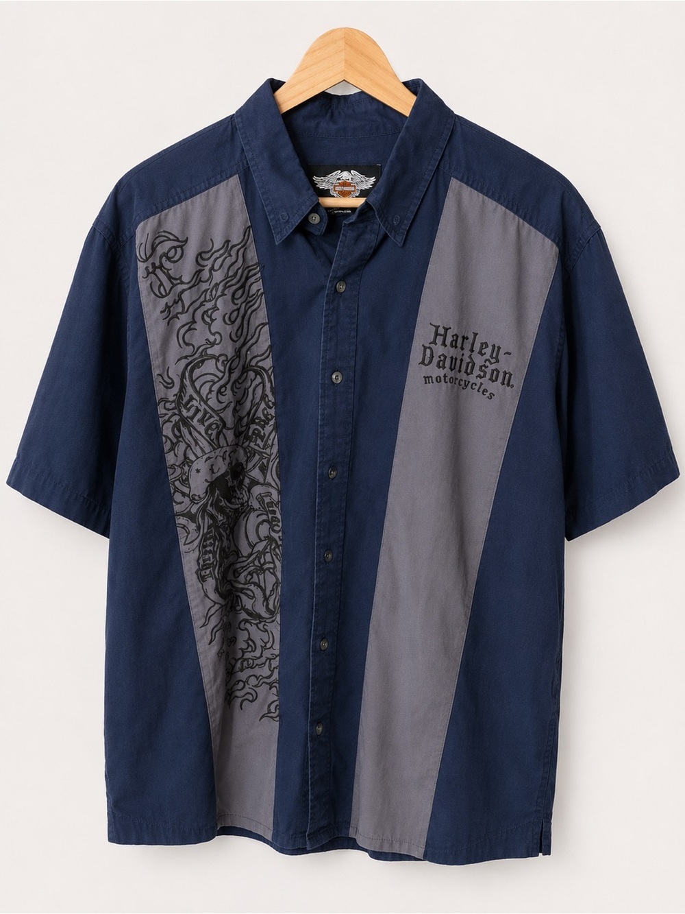 Harley-Davidson Men’s Graphic Button-up Shirt-XL
